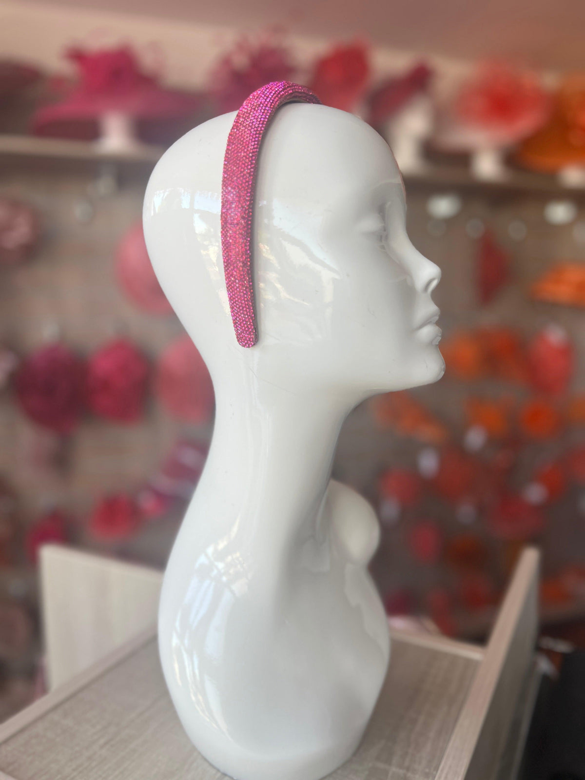 Fuchsia Pink Diamante Headband-Fascinators Direct
