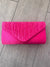 Fuchsia Pink Envelope Clutch Bag with Crystal Rhinestones-Fascinators Direct