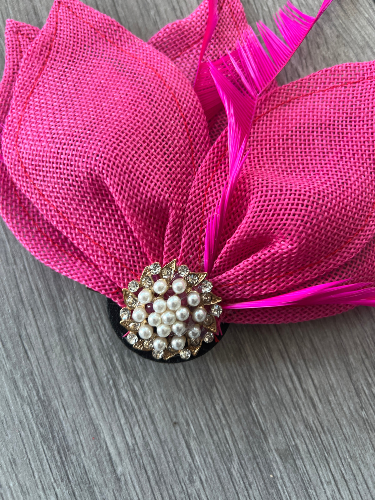 Fuchsia Pink Feather Petal Fan Hair Clip Fascinator-Fascinators Direct