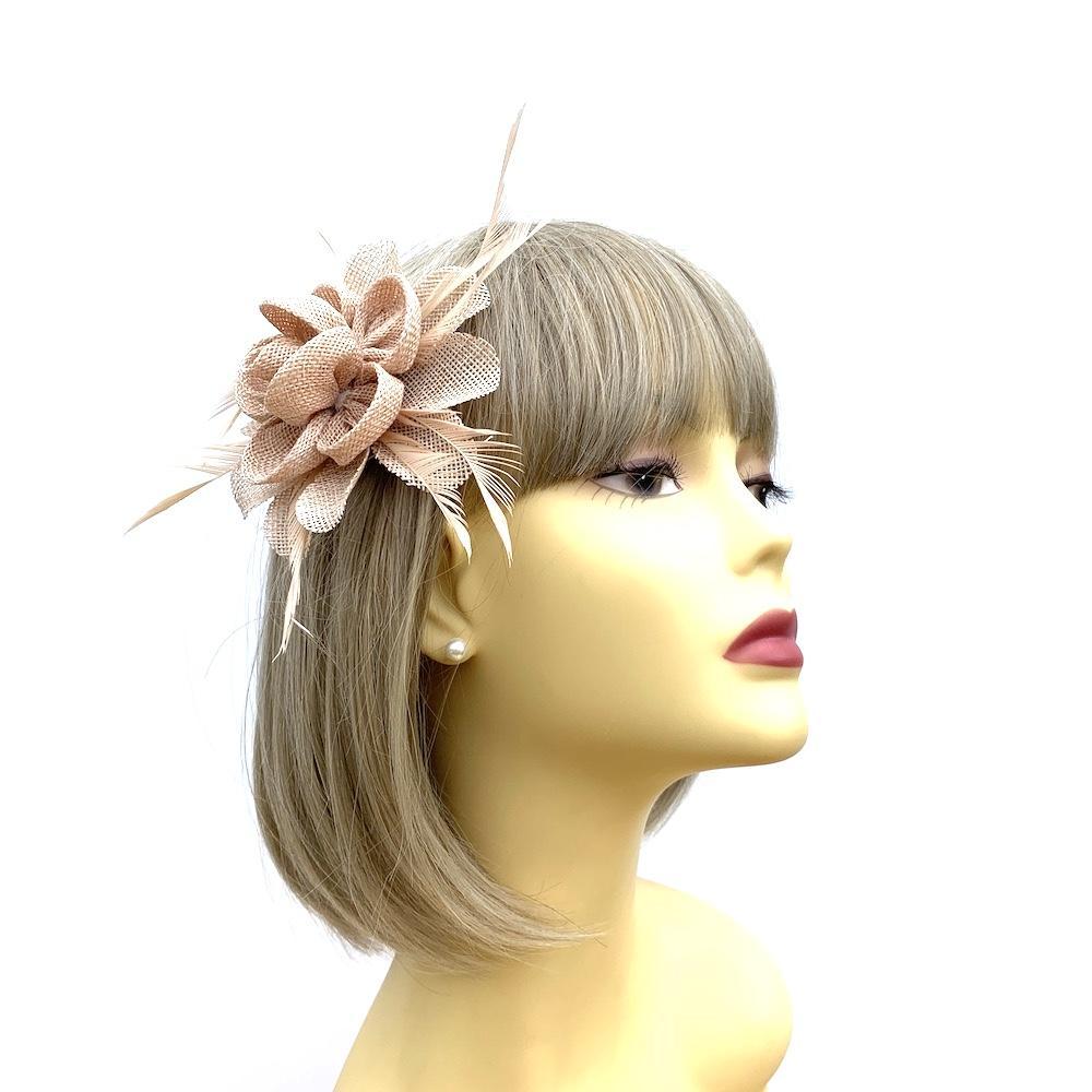 Fuchsia Pink Flower Fascinator Clip With Feathers-Fascinators Direct