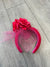 Fuchsia Rose & Netting Chunky Headband Fascinator-Fascinators Direct