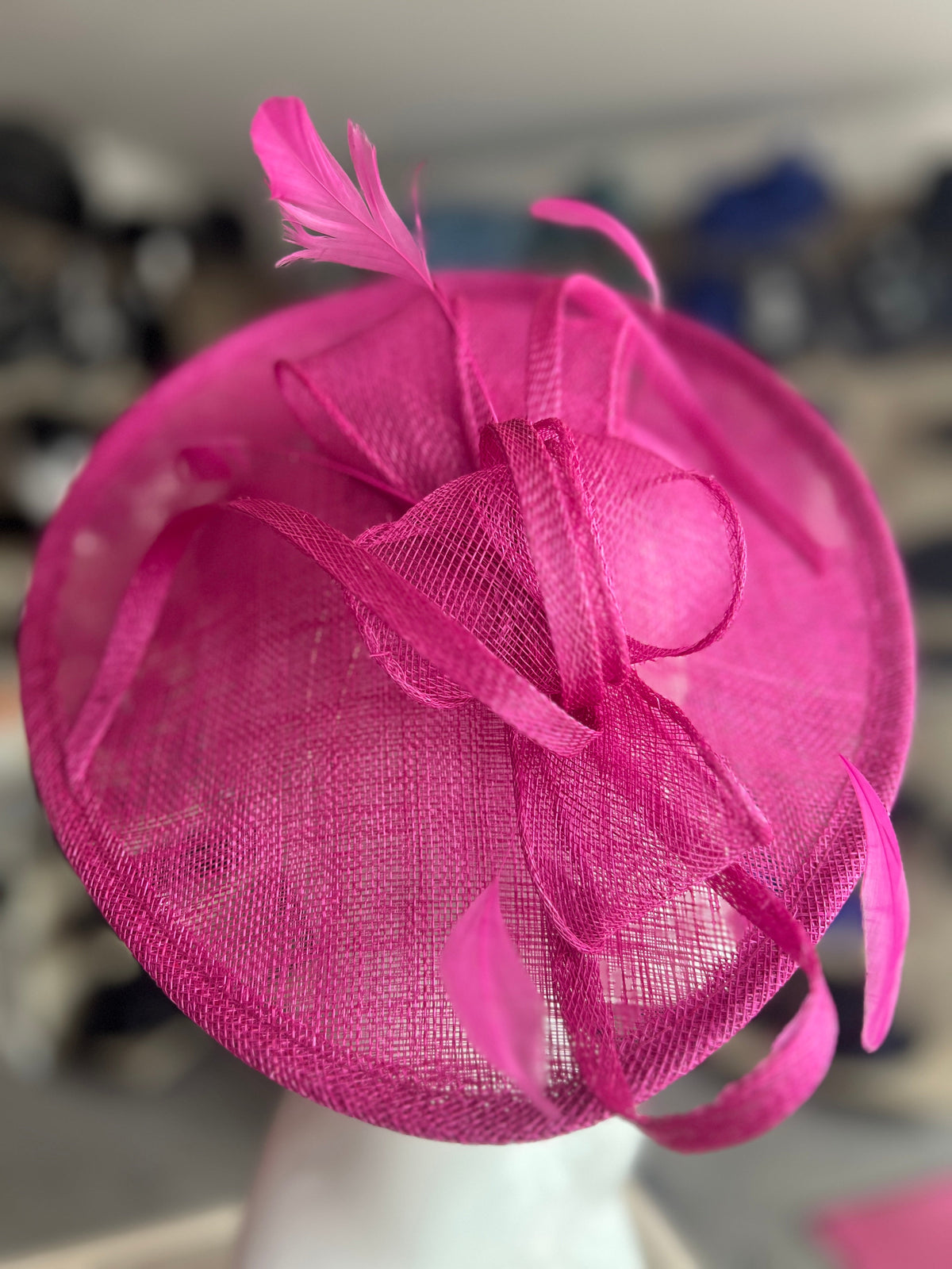 Fuchsia Teardrop Disc Fascinator-Fascinators Direct