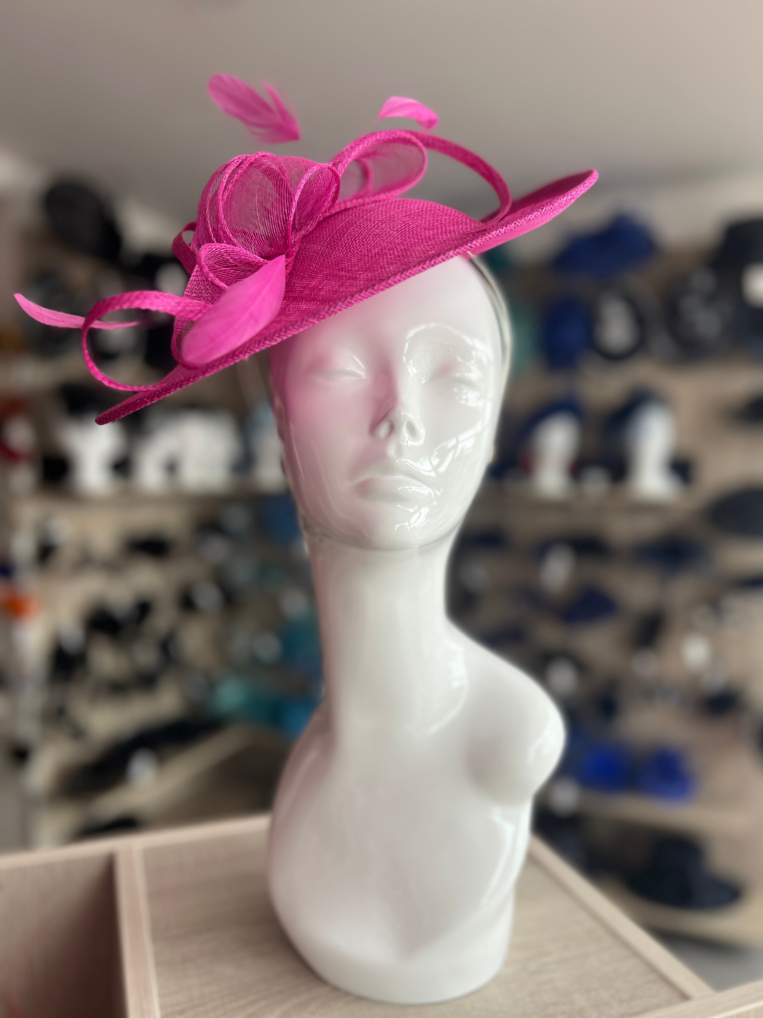 Pretty Fuschia Ribbon Sculpted Fascinator EA038111 Fuchsia Fascinator - Elegance of Perth main image 2