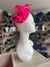 Fuchsia Teardrop Fascinator with Curled Sinamay Loops-Fascinators Direct