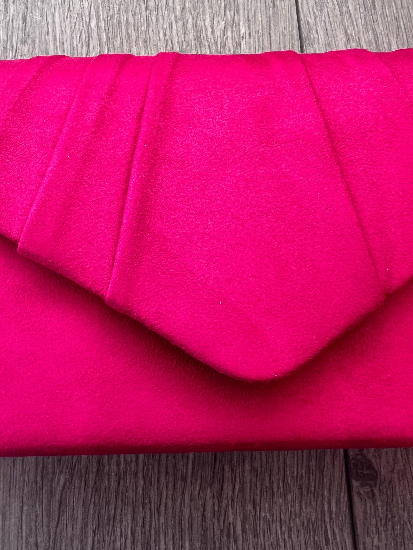 Fuchsia Velvet Envelope Clutch Bag-Fascinators Direct