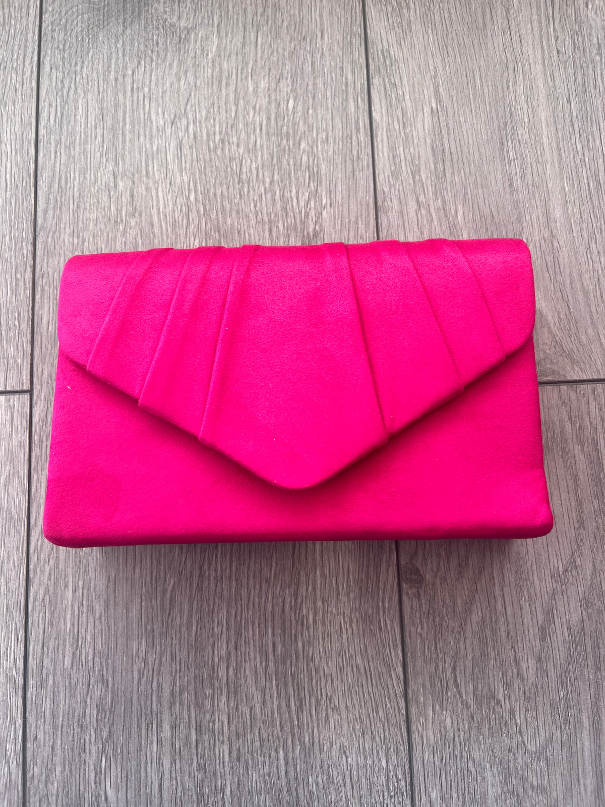 Fuchsia Velvet Envelope Clutch Bag-Fascinators Direct