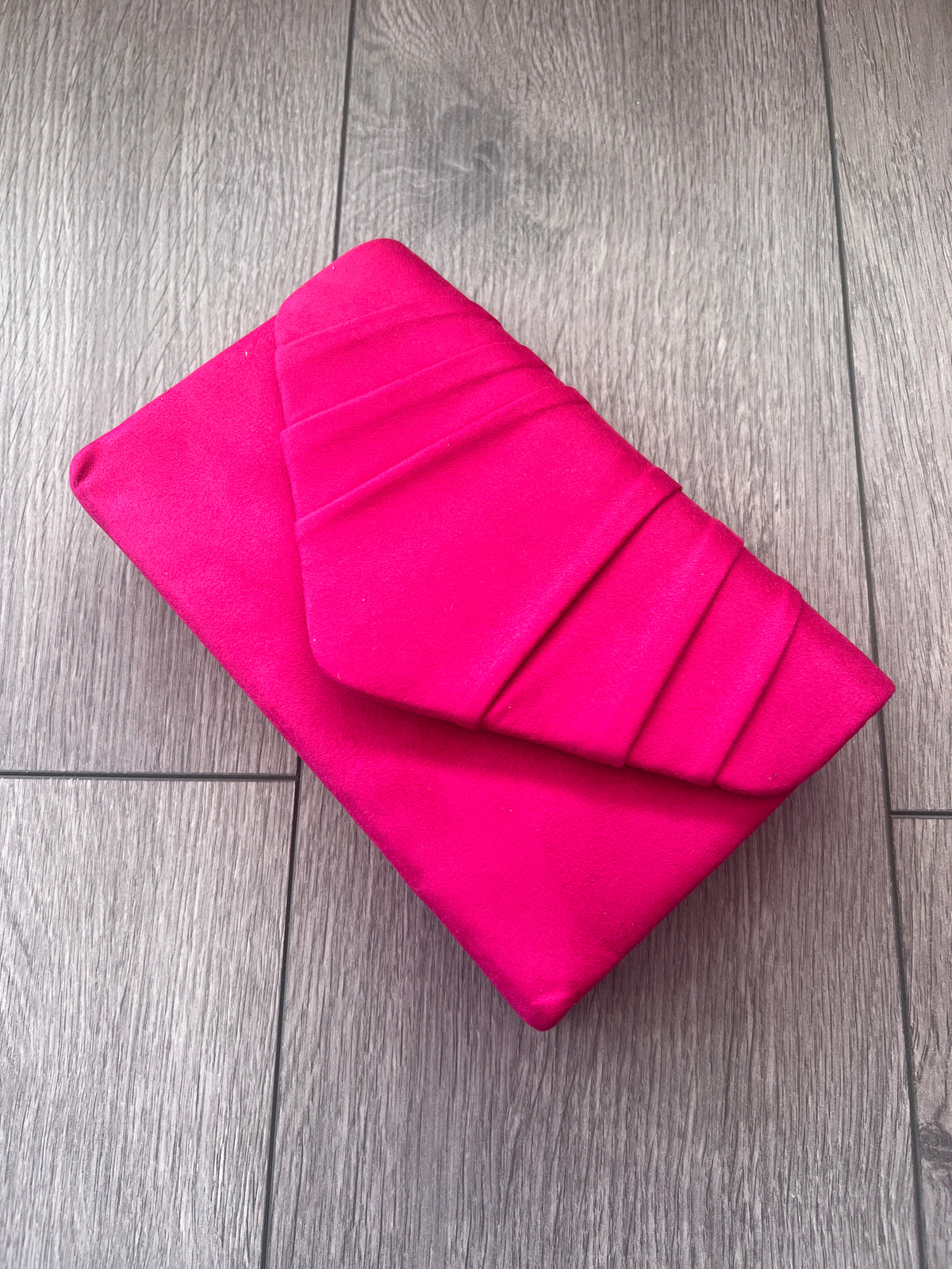 Fuchsia Velvet Envelope Clutch Bag-Fascinators Direct