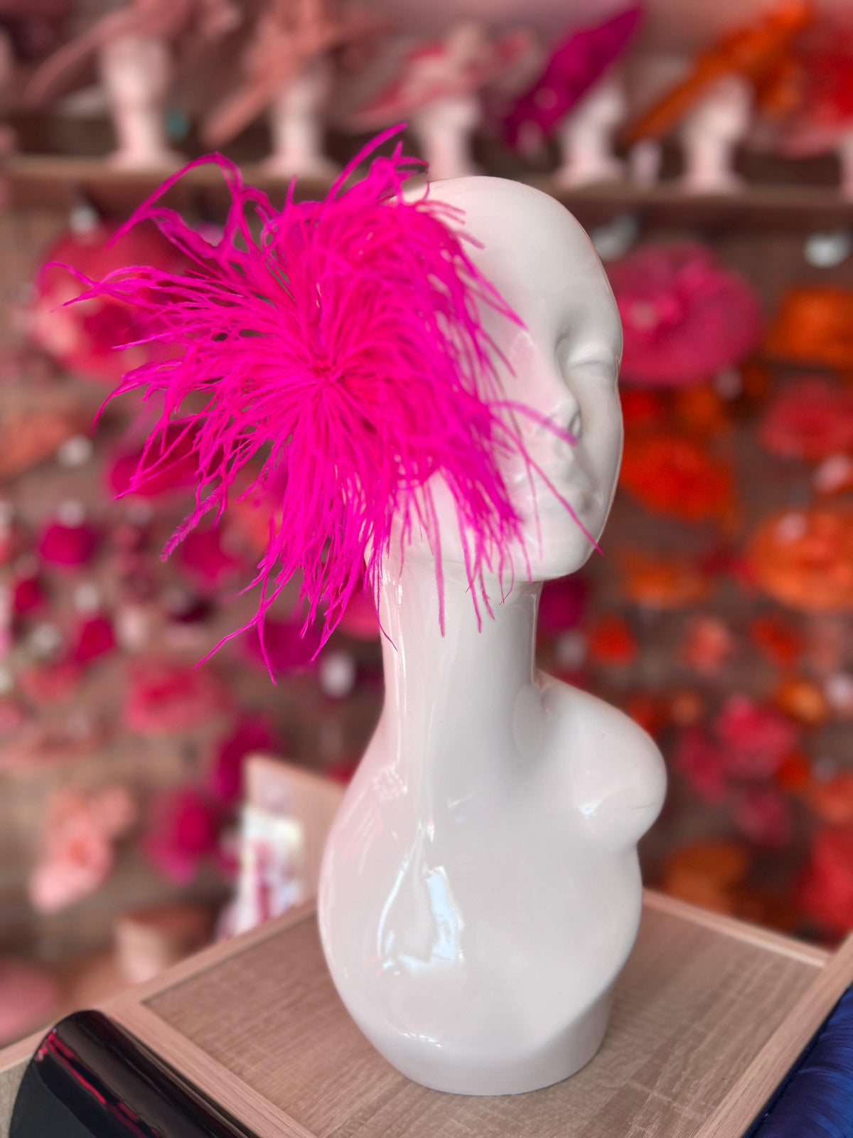 Fuchsia Wispy Feather Fascinator Hair Clip-Fascinators Direct