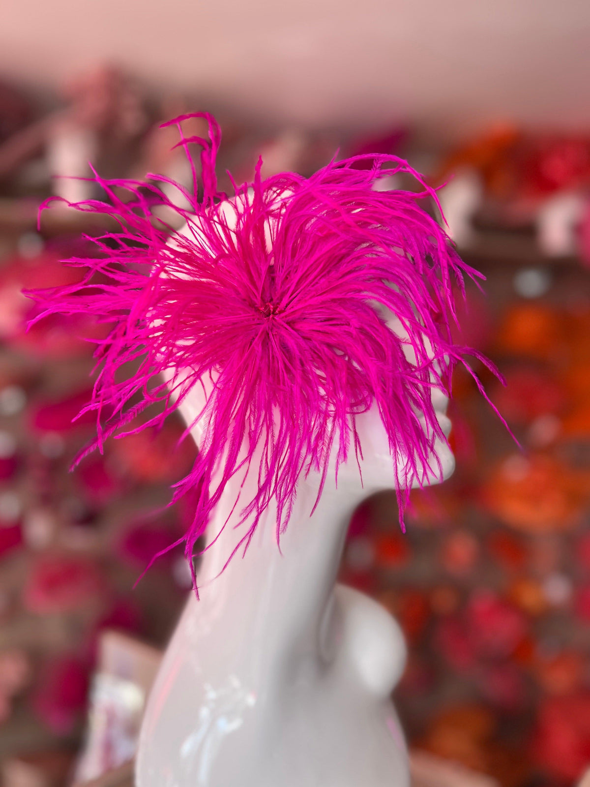 Fuchsia Wispy Feather Fascinator Hair Clip-Fascinators Direct