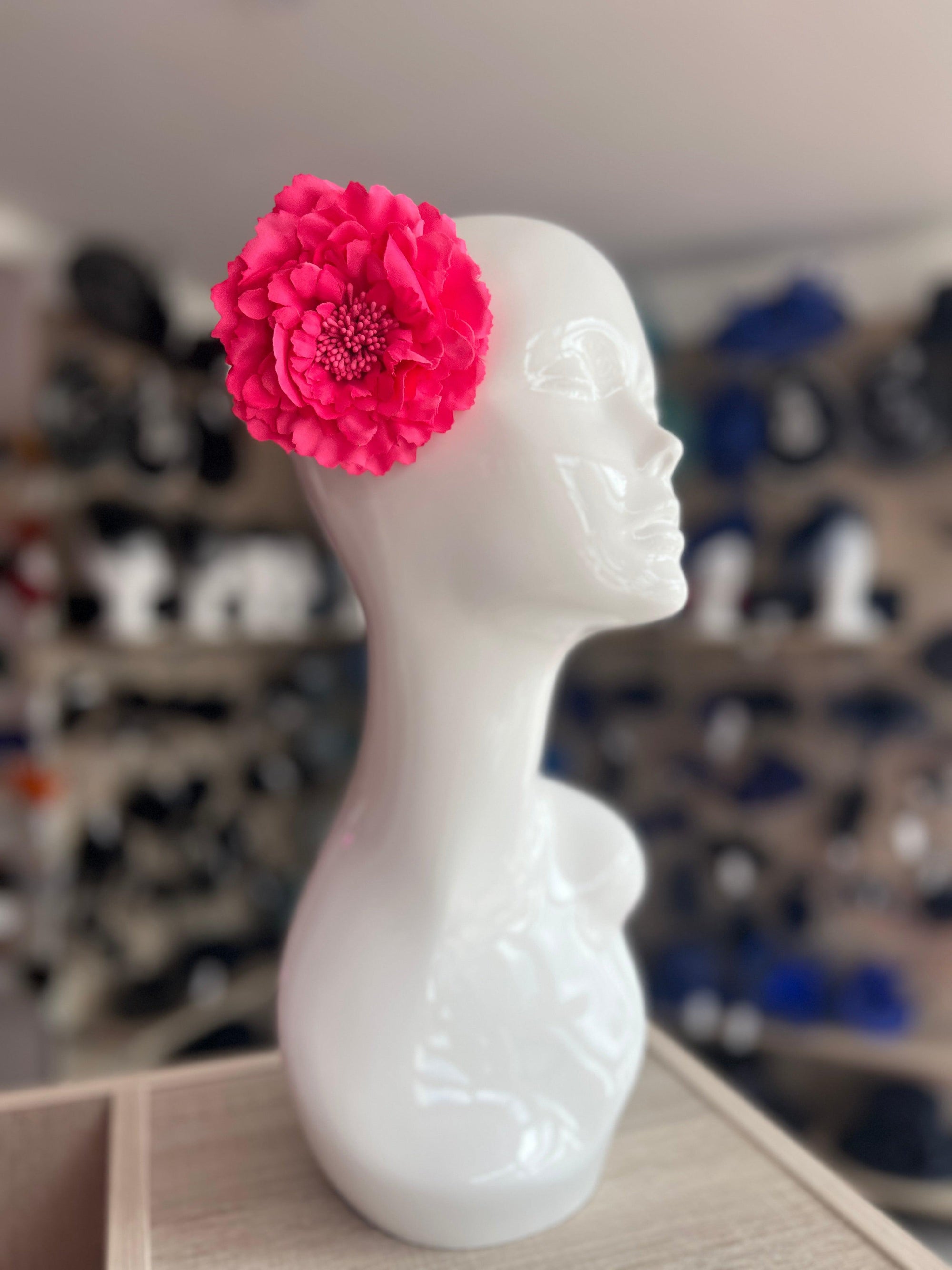 Fuschia Pink Hair Flower Fascinator Clip-Fascinators Direct