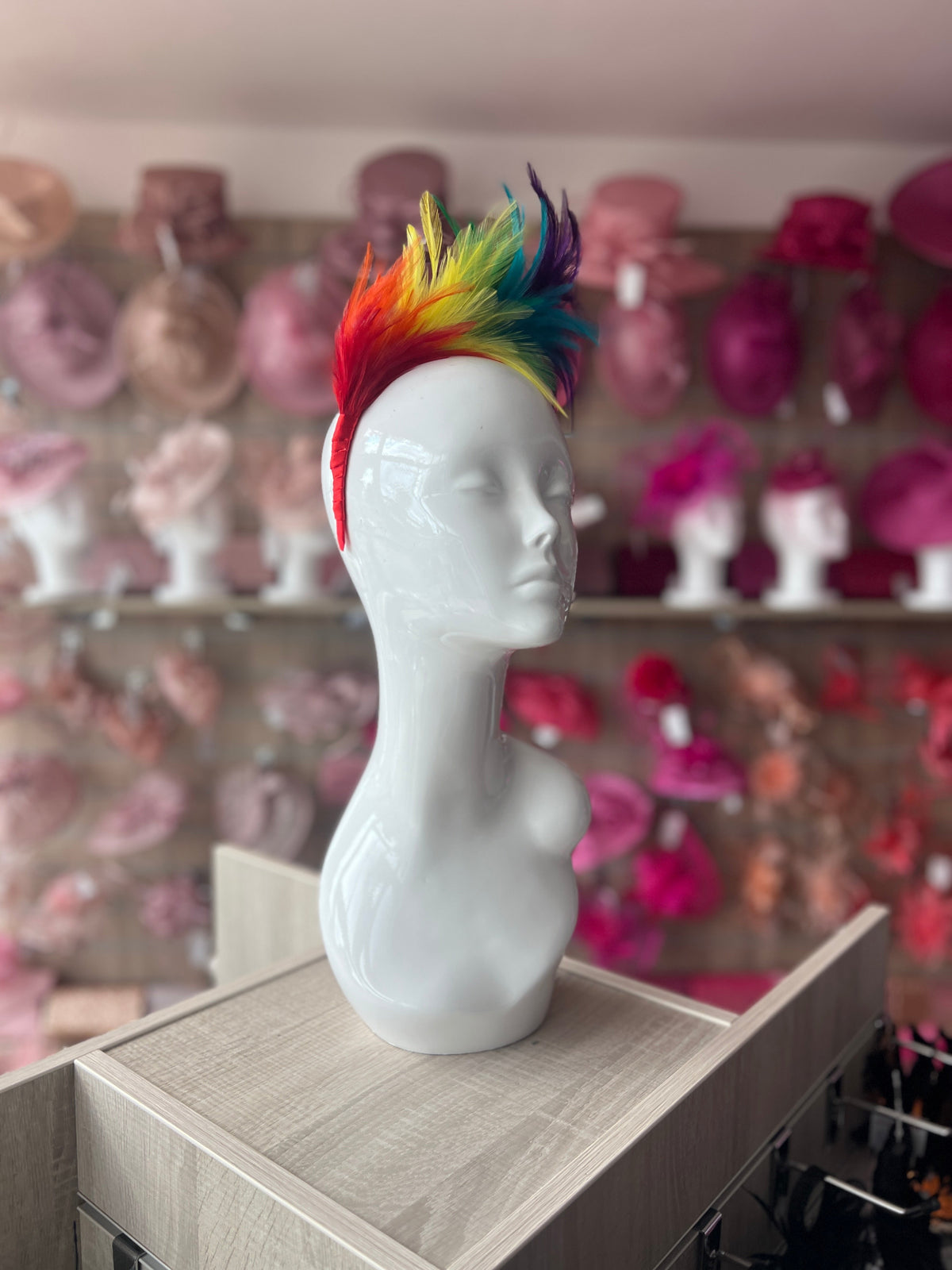 Gay Pride Rainbow Feather Flapper Headband Fascinator-Fascinators Direct
