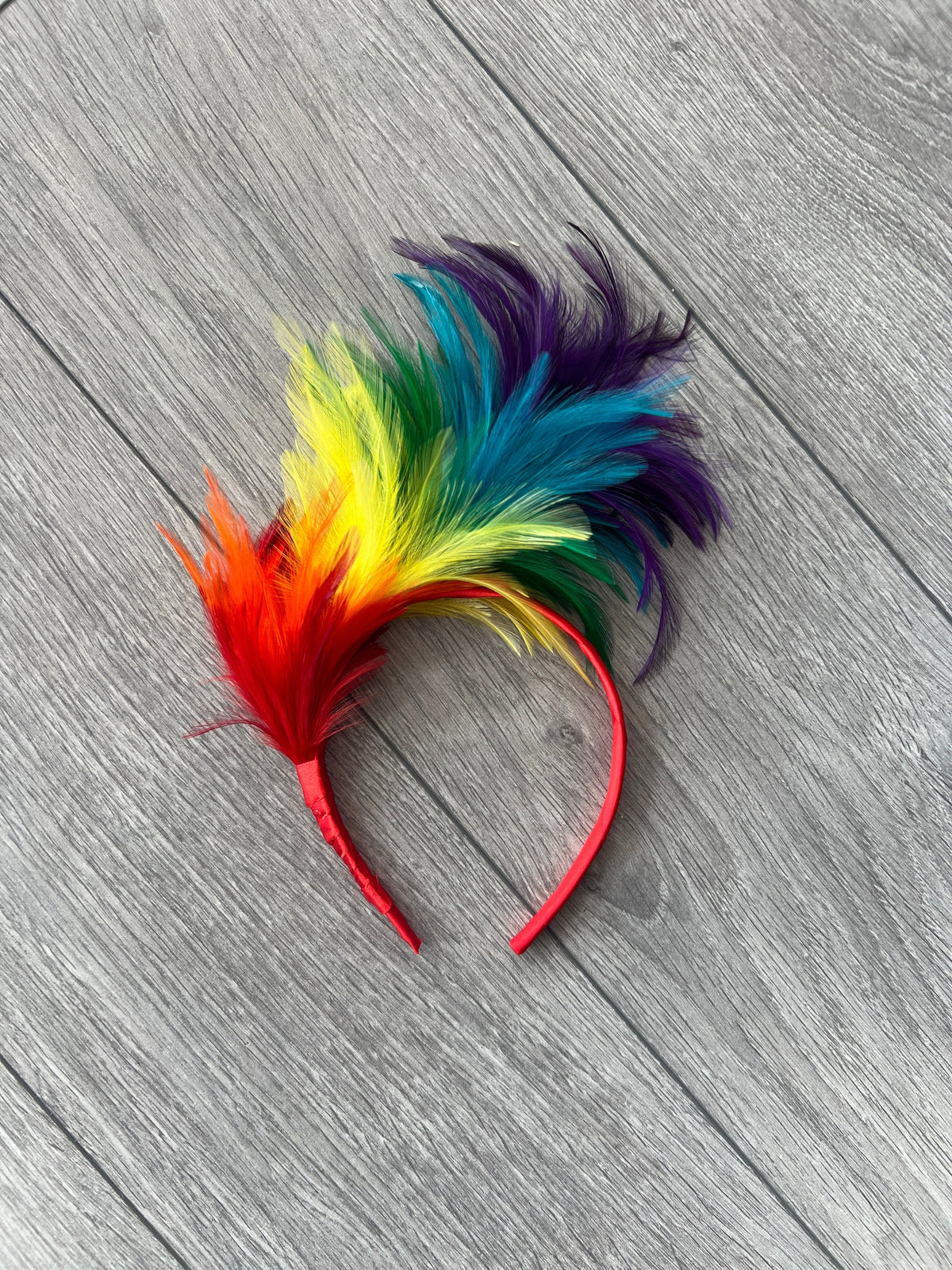 Gay Pride Rainbow Feather Flapper Headband Fascinator-Fascinators Direct