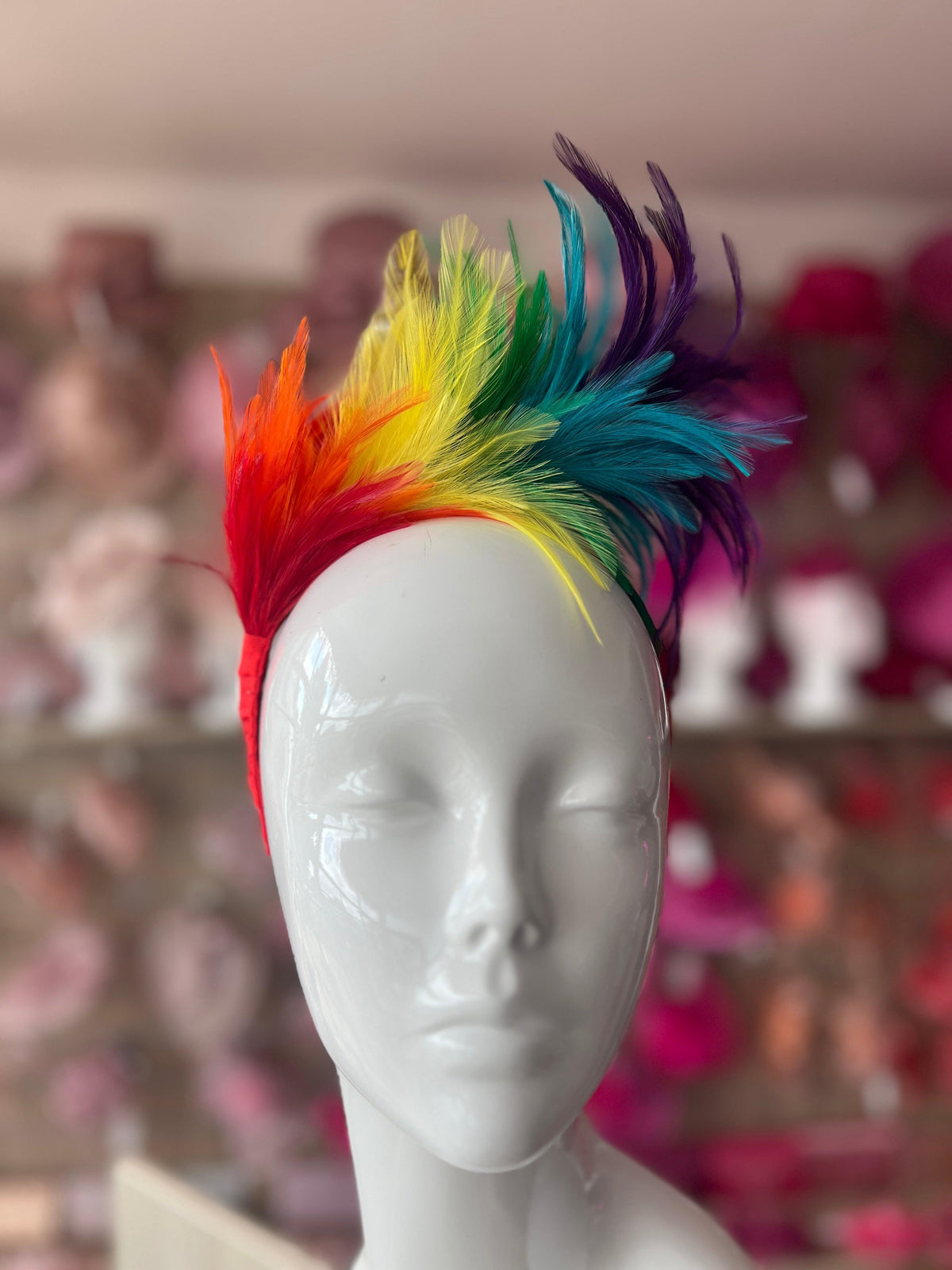 Gay Pride Rainbow Feather Flapper Headband Fascinator-Fascinators Direct