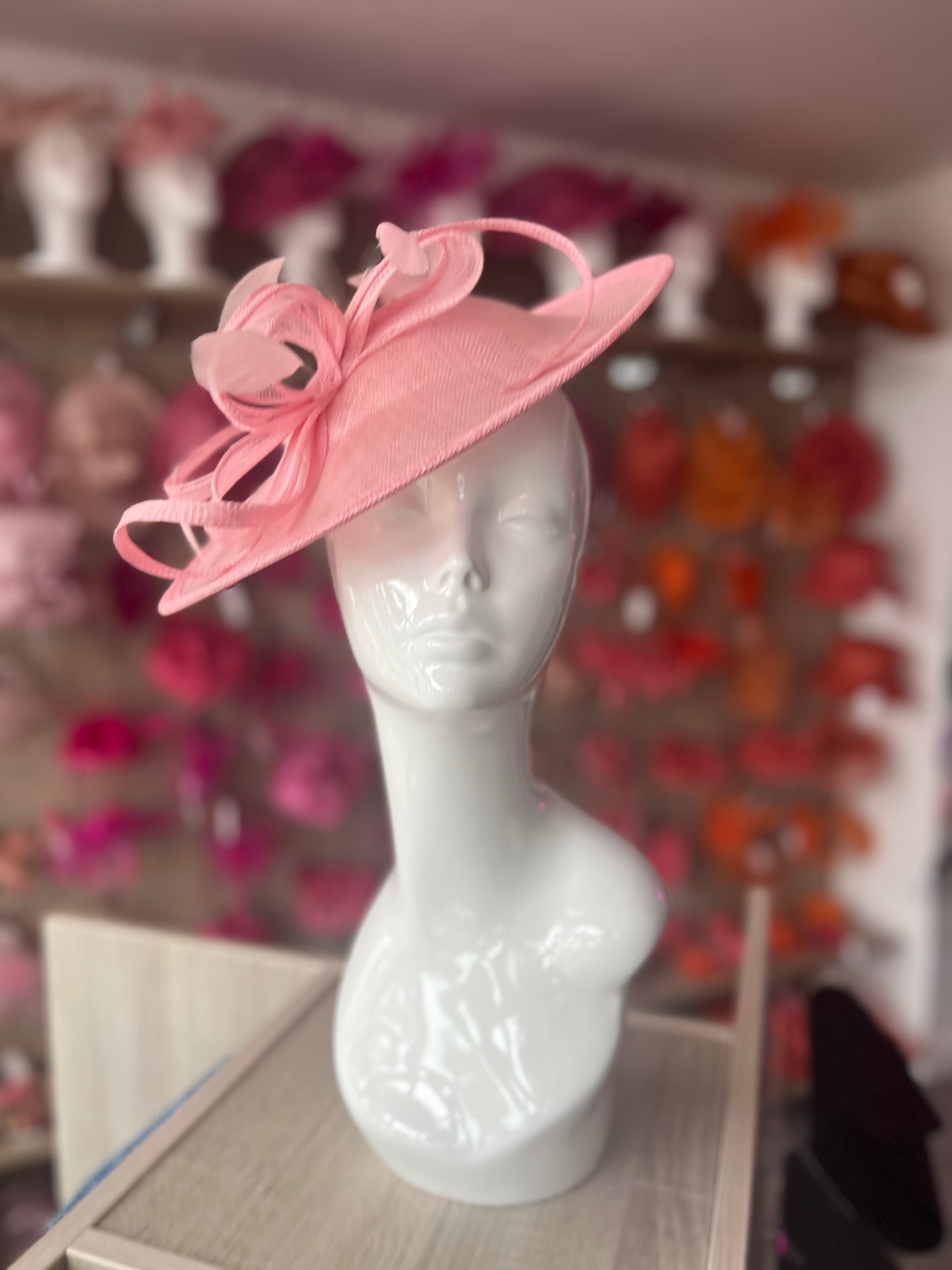 Girly Pink Teardrop Disc Fascinator-Fascinators Direct