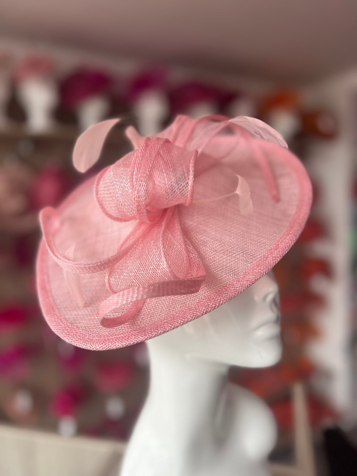 Girly Pink Teardrop Disc Fascinator-Fascinators Direct