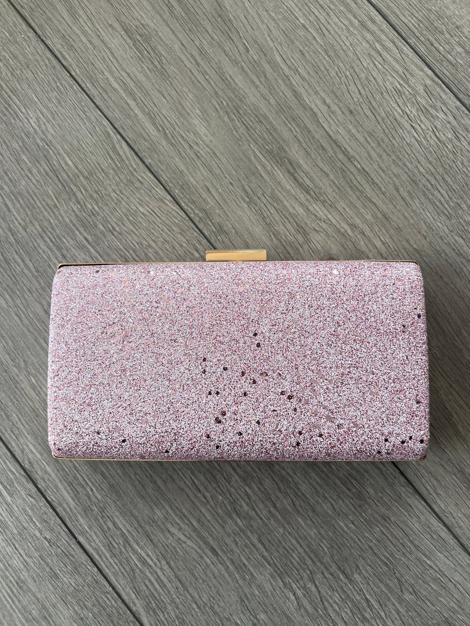Glitter Pale Pink Box Clutch Bag-Fascinators Direct