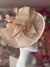 Gold Asymmetric Disc Fascinator With Feathers-Fascinators Direct