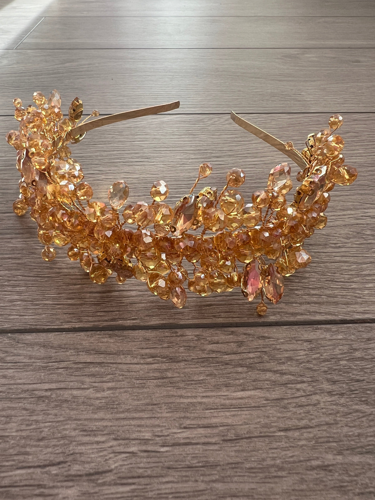 Gold Crystal Headband Fascinator-Fascinators Direct