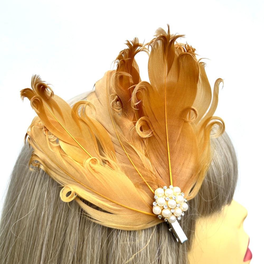 Yellow feather on sale hair clip