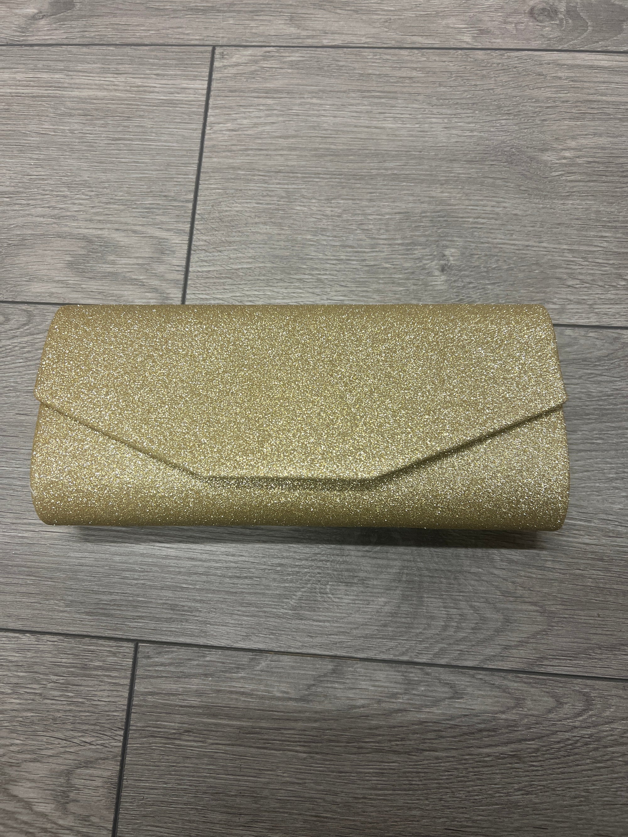 Gold Glitter Clutch Bag-Fascinators Direct