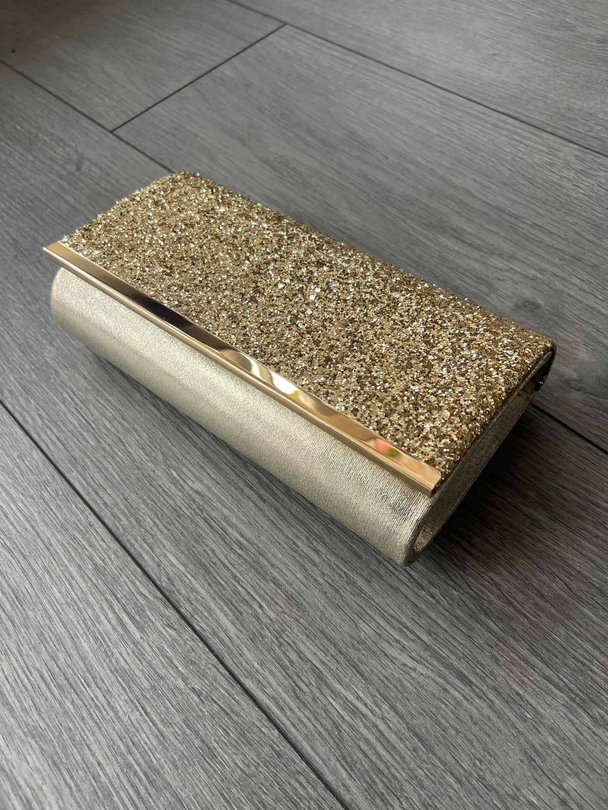Gold Glitter Clutch Bag-Fascinators Direct
