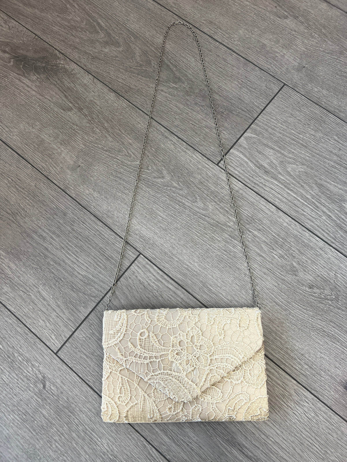 Gold Lace Envelope Clutch Bag-Fascinators Direct