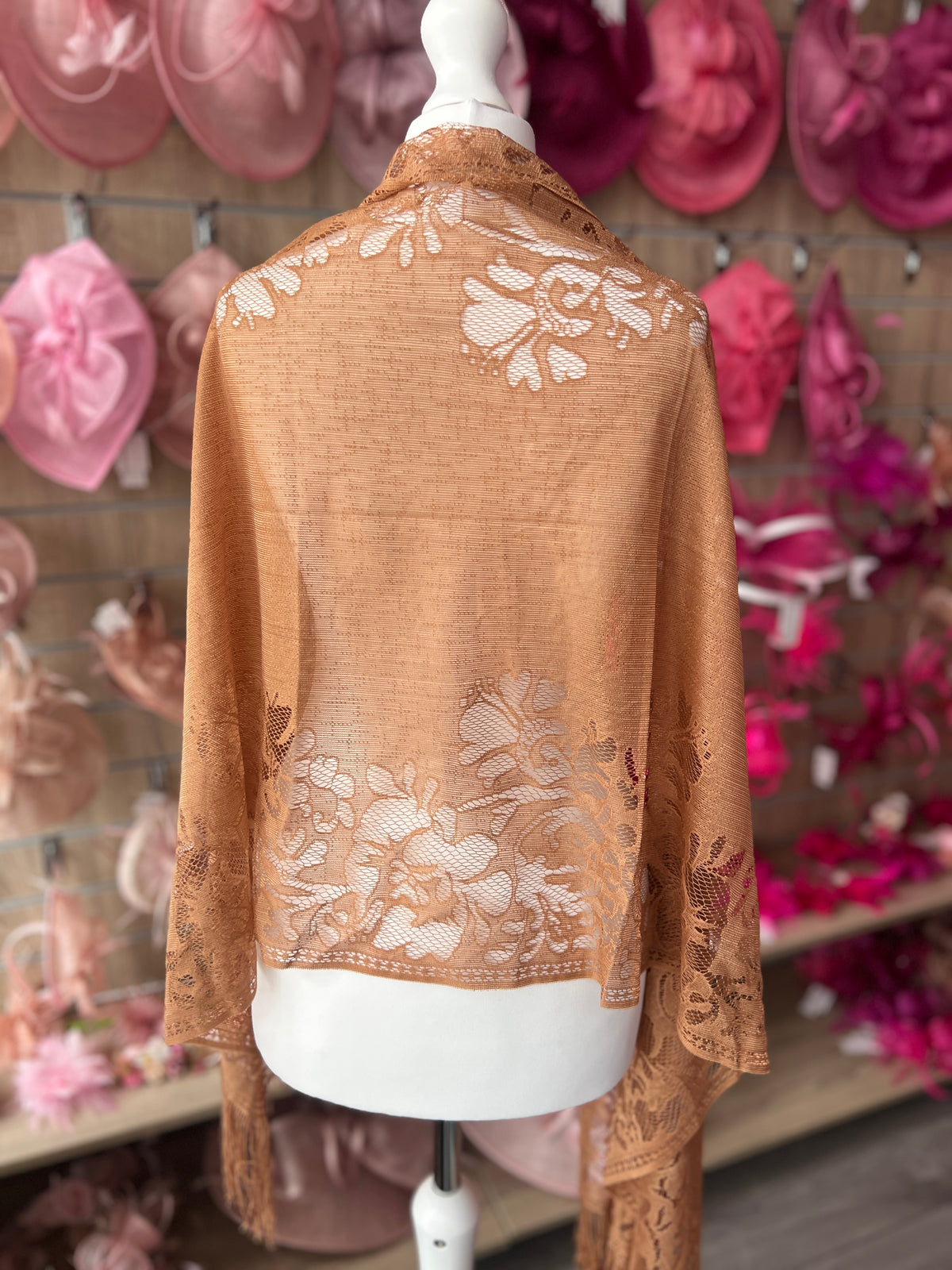 Gold Lace Shawl-Fascinators Direct