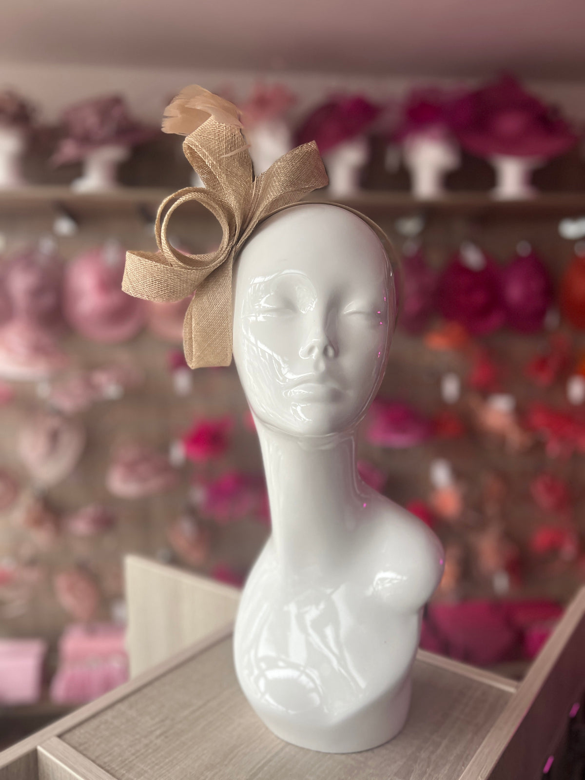 Gold Large Loop Feather Headband Fascinator-Fascinators Direct