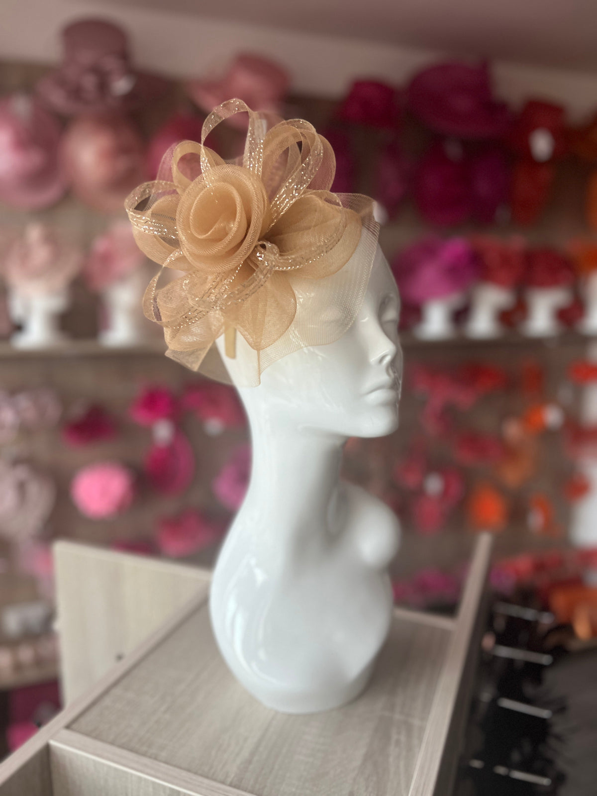 Gold Metallic Flower Headband Fascinator-Fascinators Direct