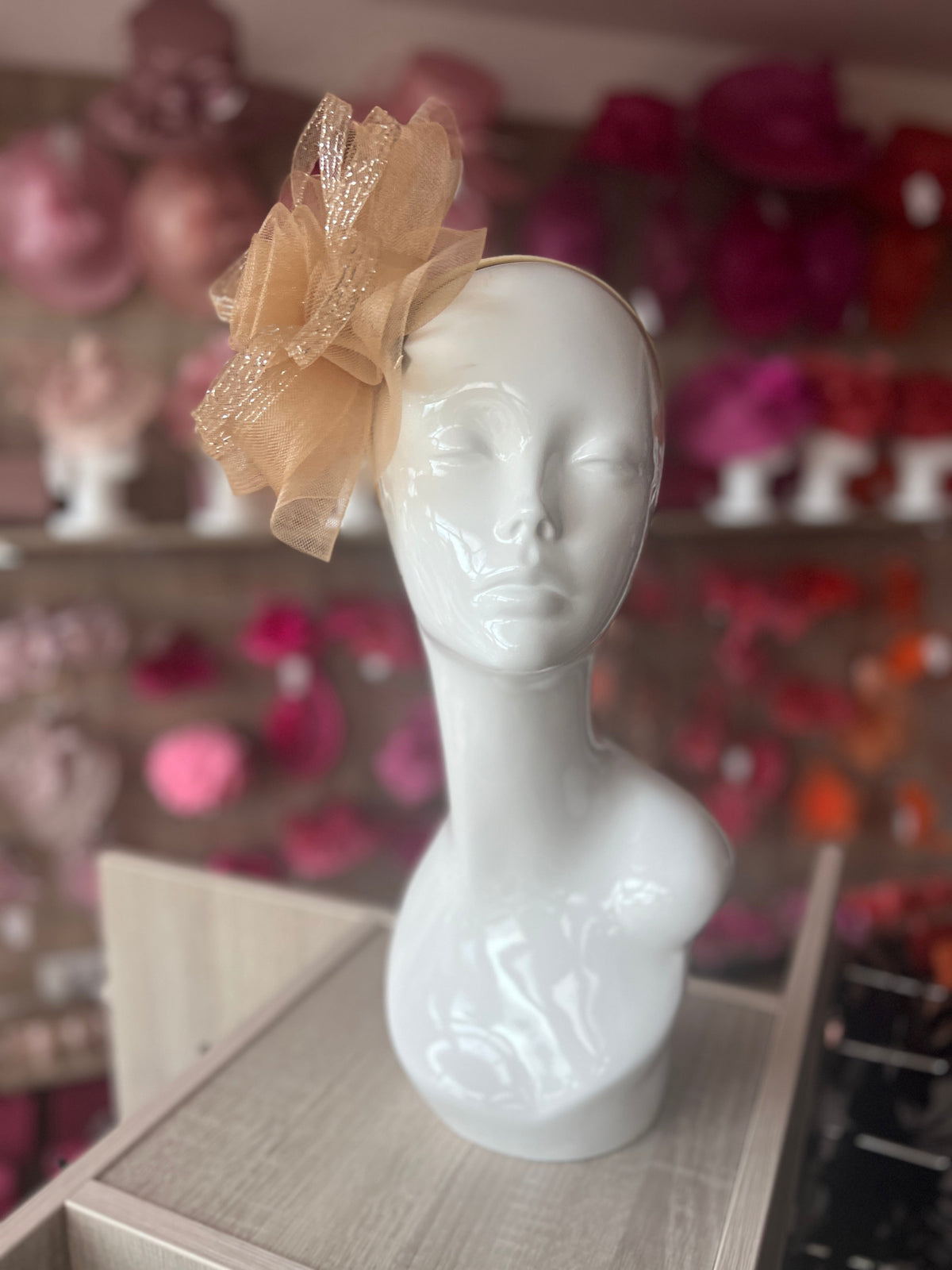 Gold Metallic Flower Headband Fascinator-Fascinators Direct