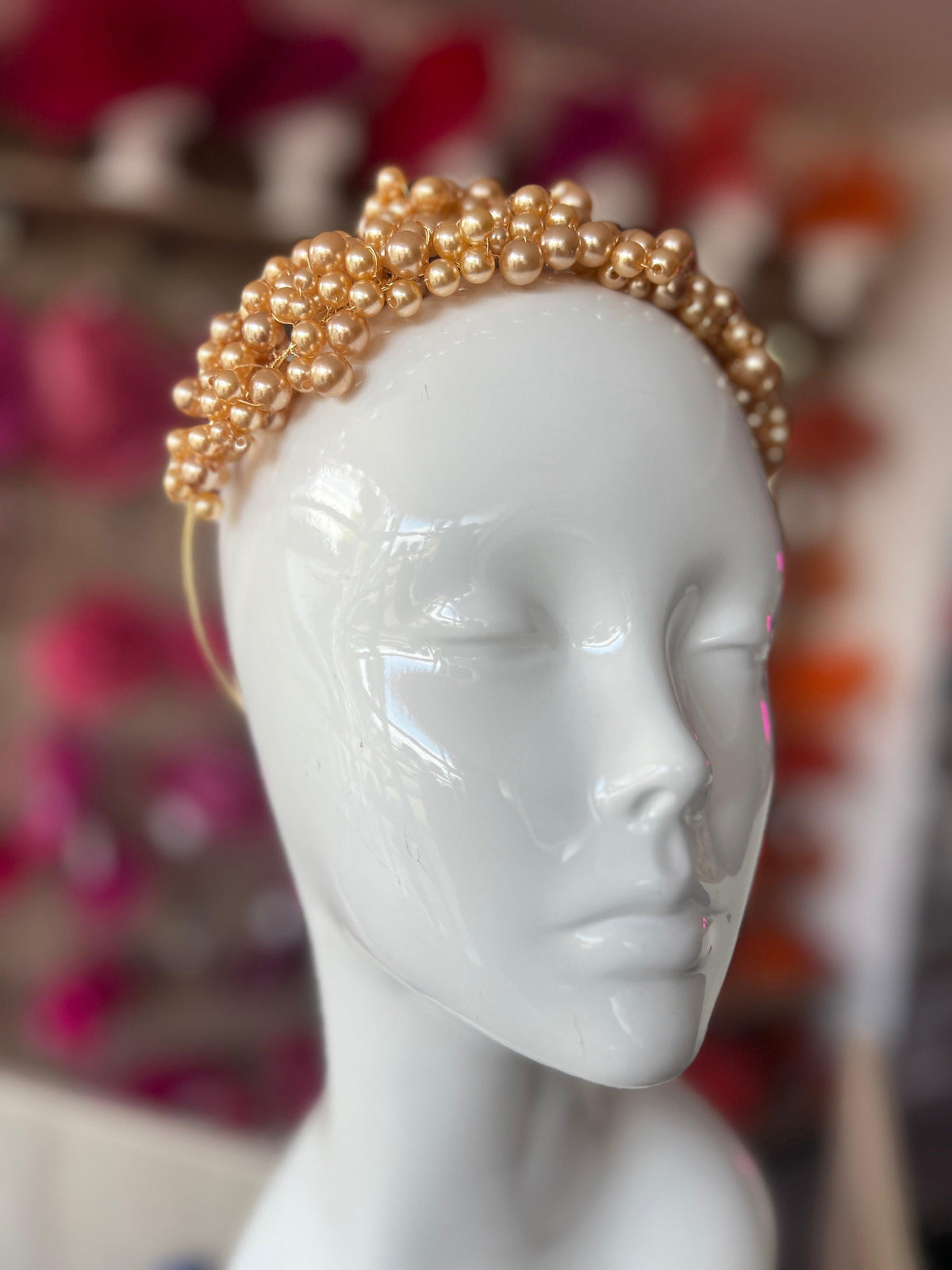 Gold Pearl Headband Fascinator-Fascinators Direct