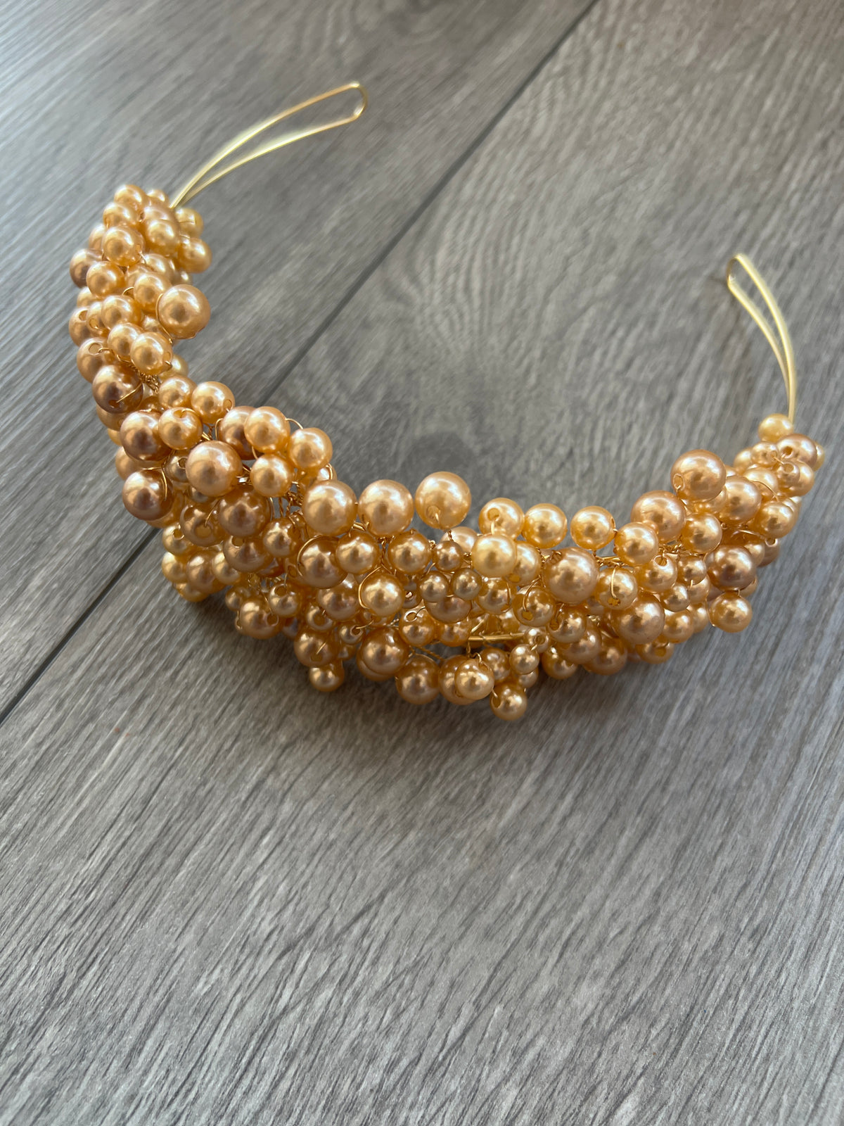 Gold Pearl Headband Fascinator-Fascinators Direct