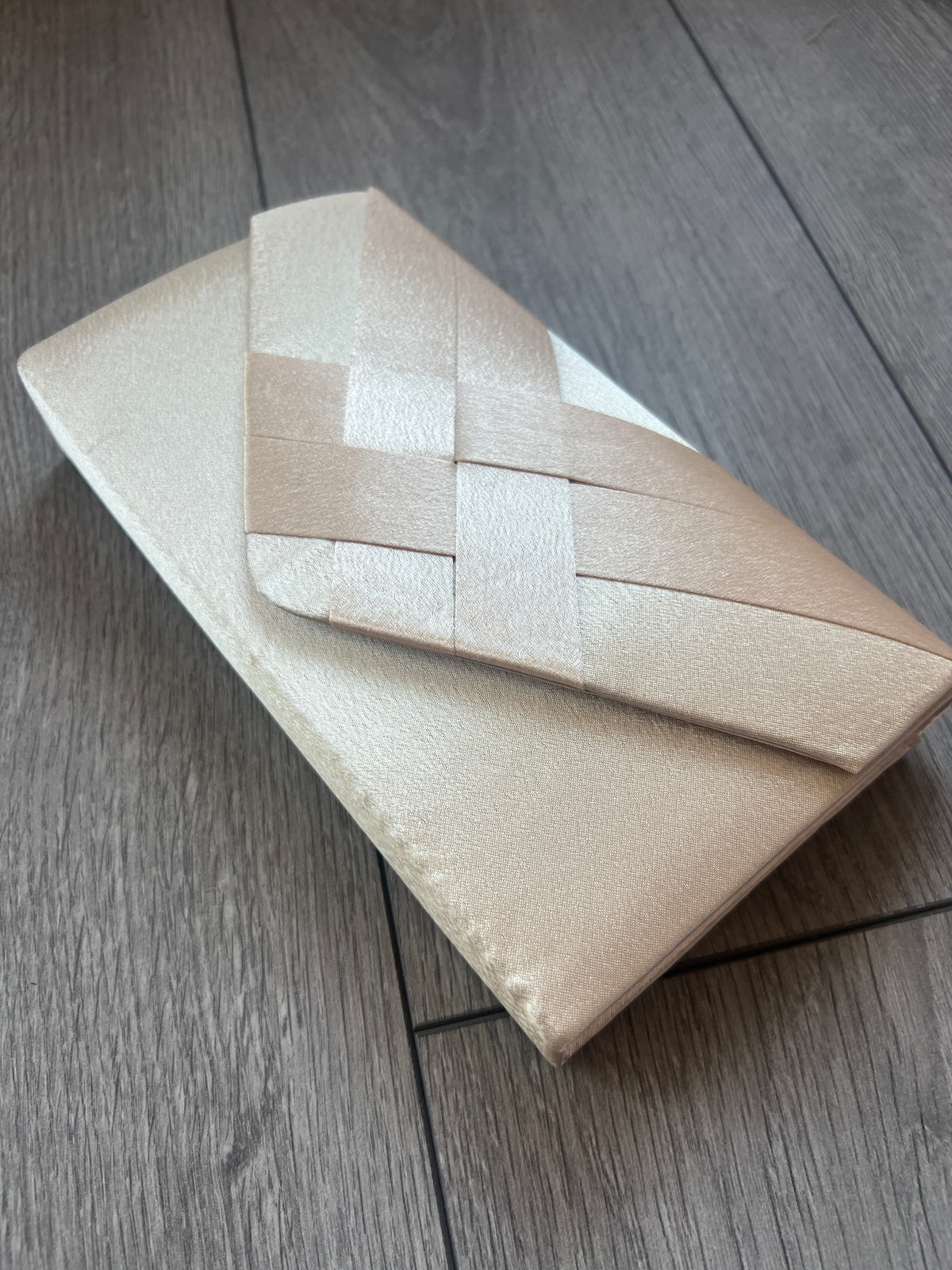 Gold Satin Pleated Envelope Clutch Bag-Fascinators Direct