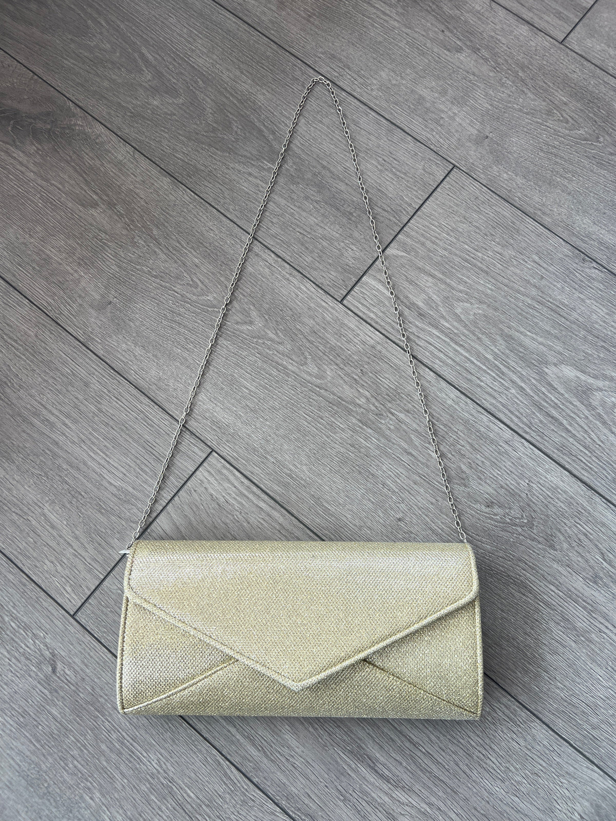 Gold Shimmer Glitter Large Clutch Bag-Fascinators Direct