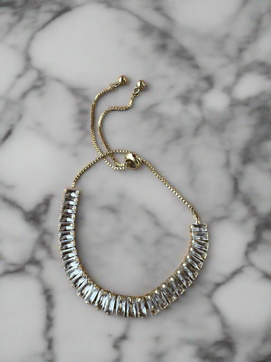 Gold Tone Diamanté Bracelet-Fascinators Direct