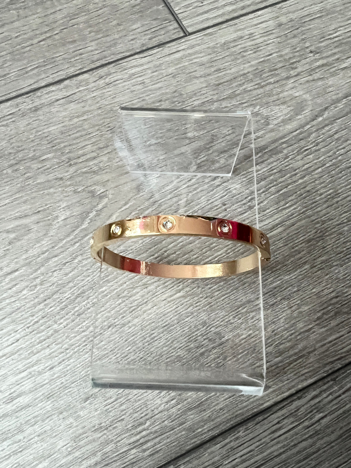 Gold Tone Diamantè Embellished Bangle Bracelet-Fascinators Direct