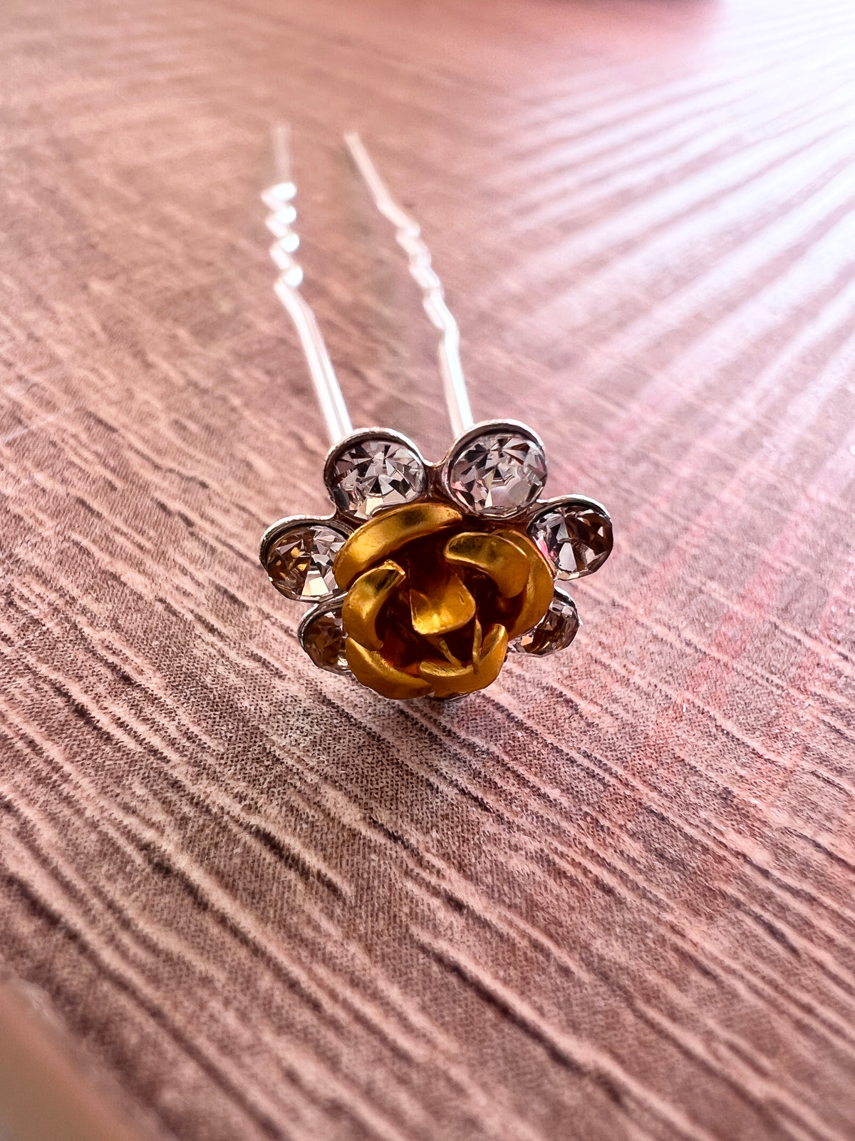 Gold flower Hair Pins X 9-Fascinators Direct