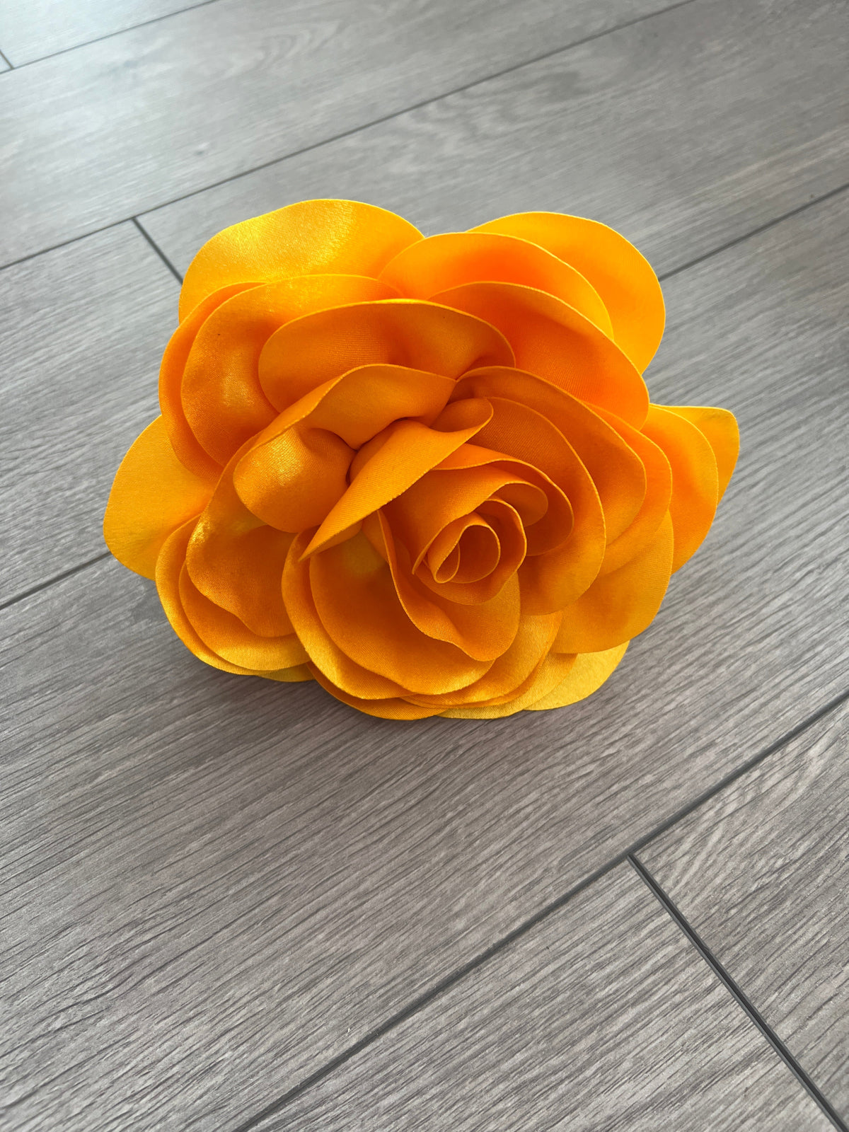 Golden Yellow Large Satin Rose Flower Fascinator-Fascinators Direct