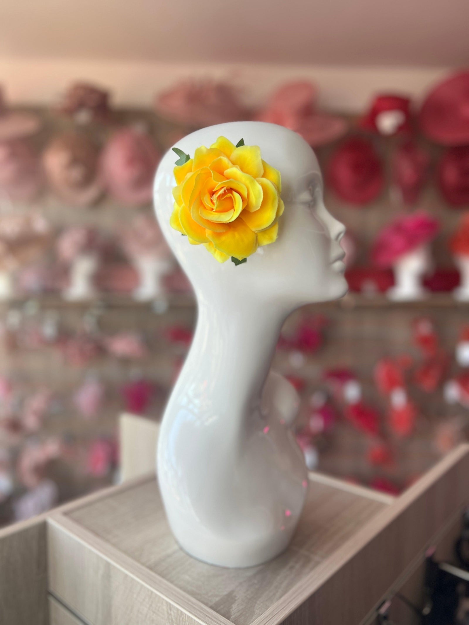 Golden Yellow Rose Hair Clip-Fascinators Direct