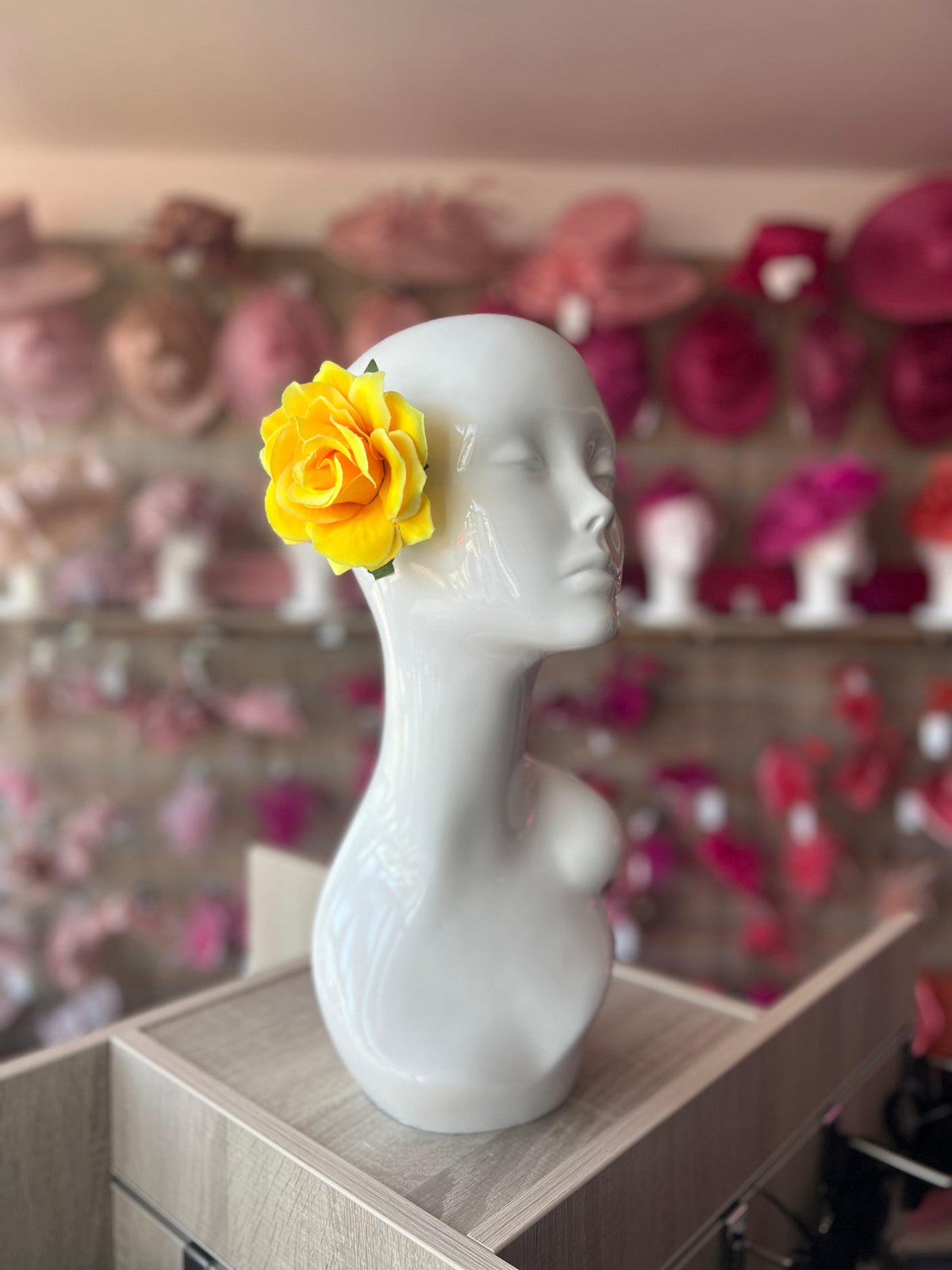 Golden Yellow Rose Hair Clip-Fascinators Direct