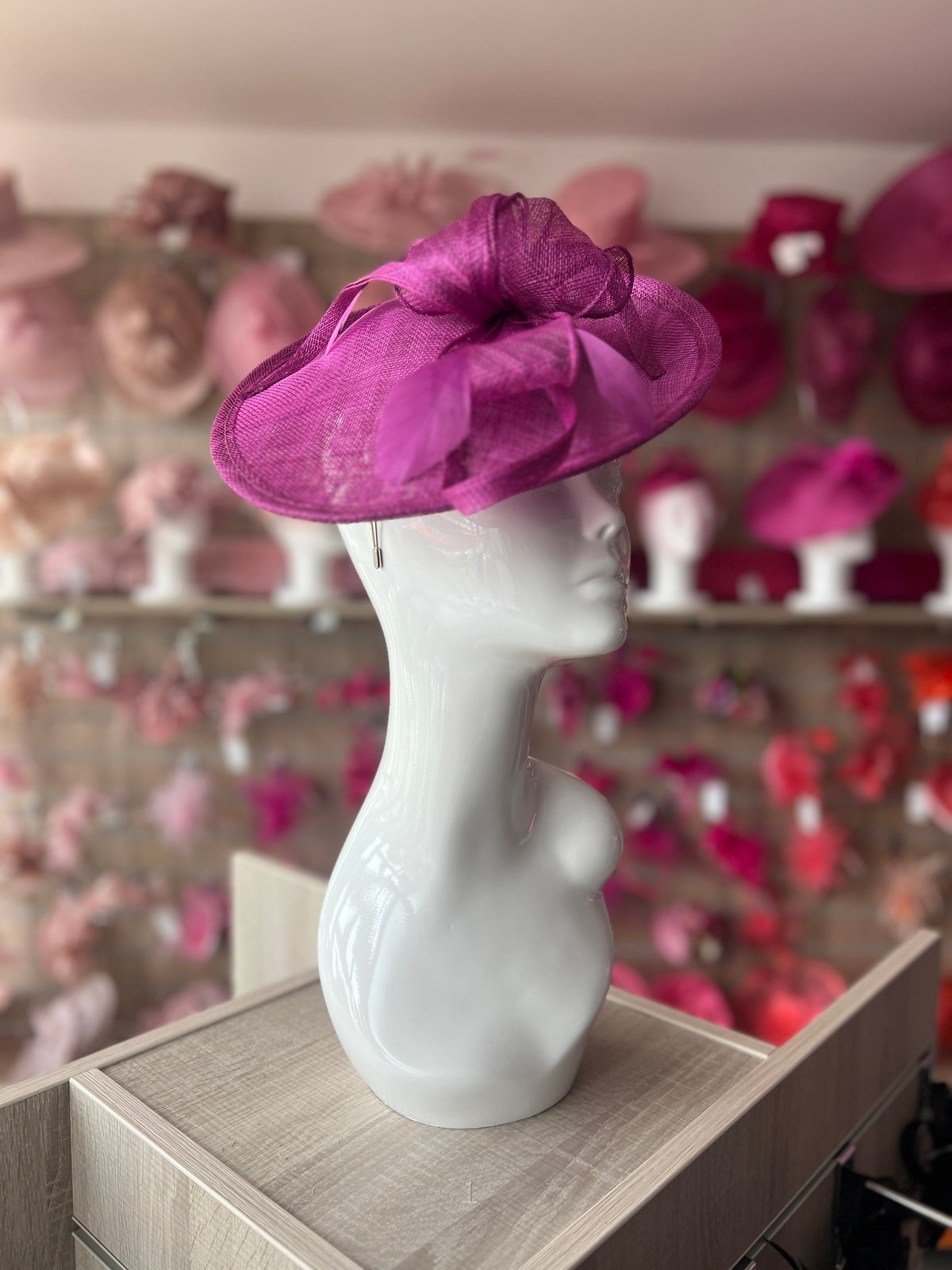 Grape Teardrop Disc Fascinator-Fascinators Direct
