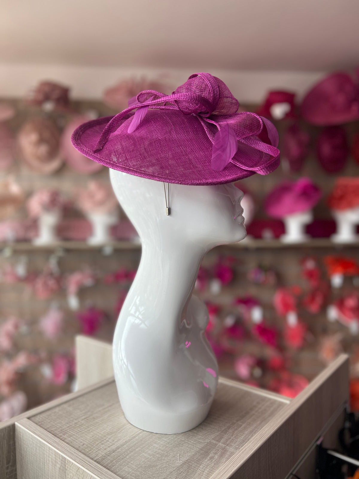 Grape Teardrop Disc Fascinator-Fascinators Direct