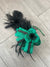 Green Fascinator Headband With Large Black Feathers-Fascinators Direct