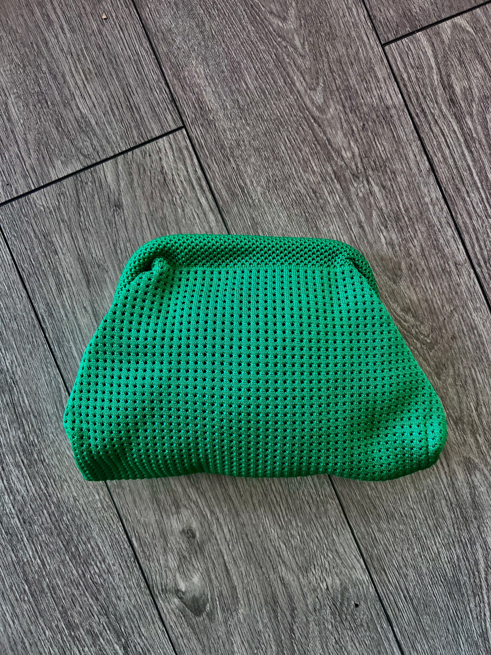 Green Hand Crochet Clutch Bag-Fascinators Direct
