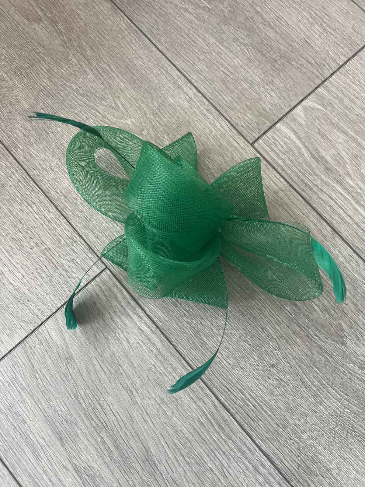 Green Large Loop Fascinator With Feathers-Fascinators Direct