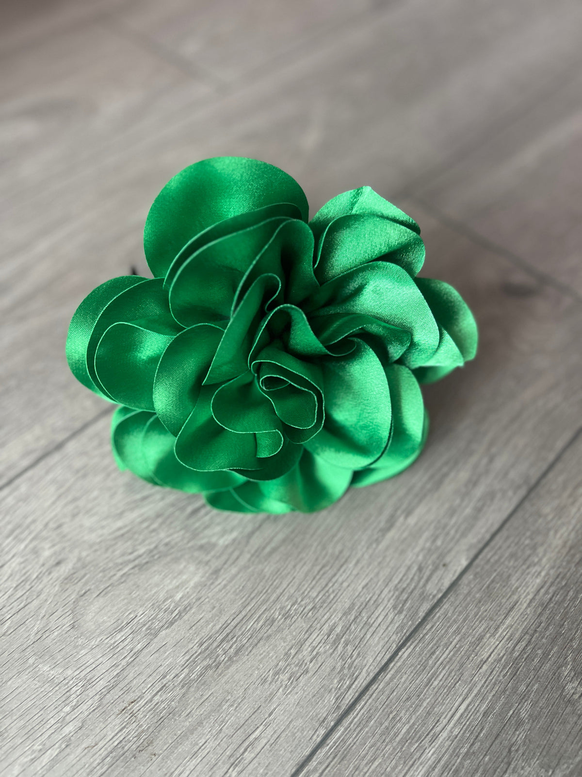 Green Large Satin Rose Flower Fascinator-Fascinators Direct