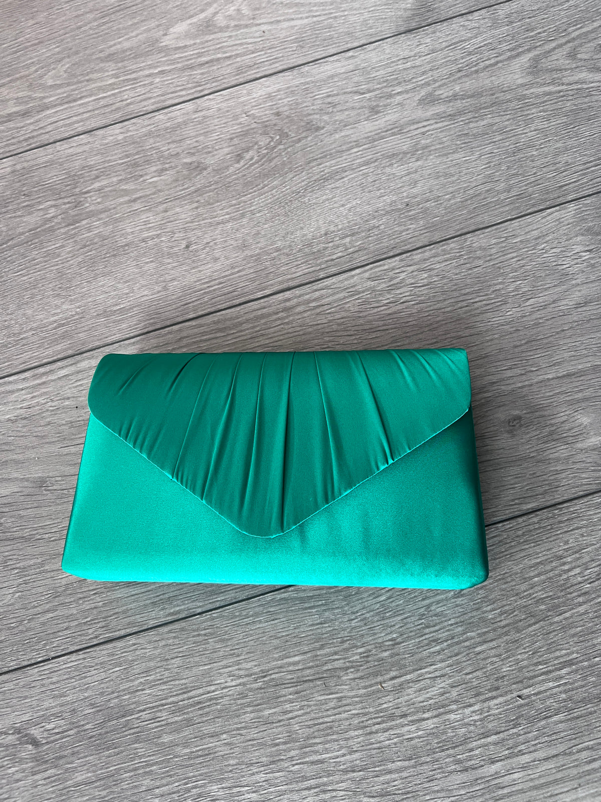 Green Satin Envelope Clutch Bag-Fascinators Direct