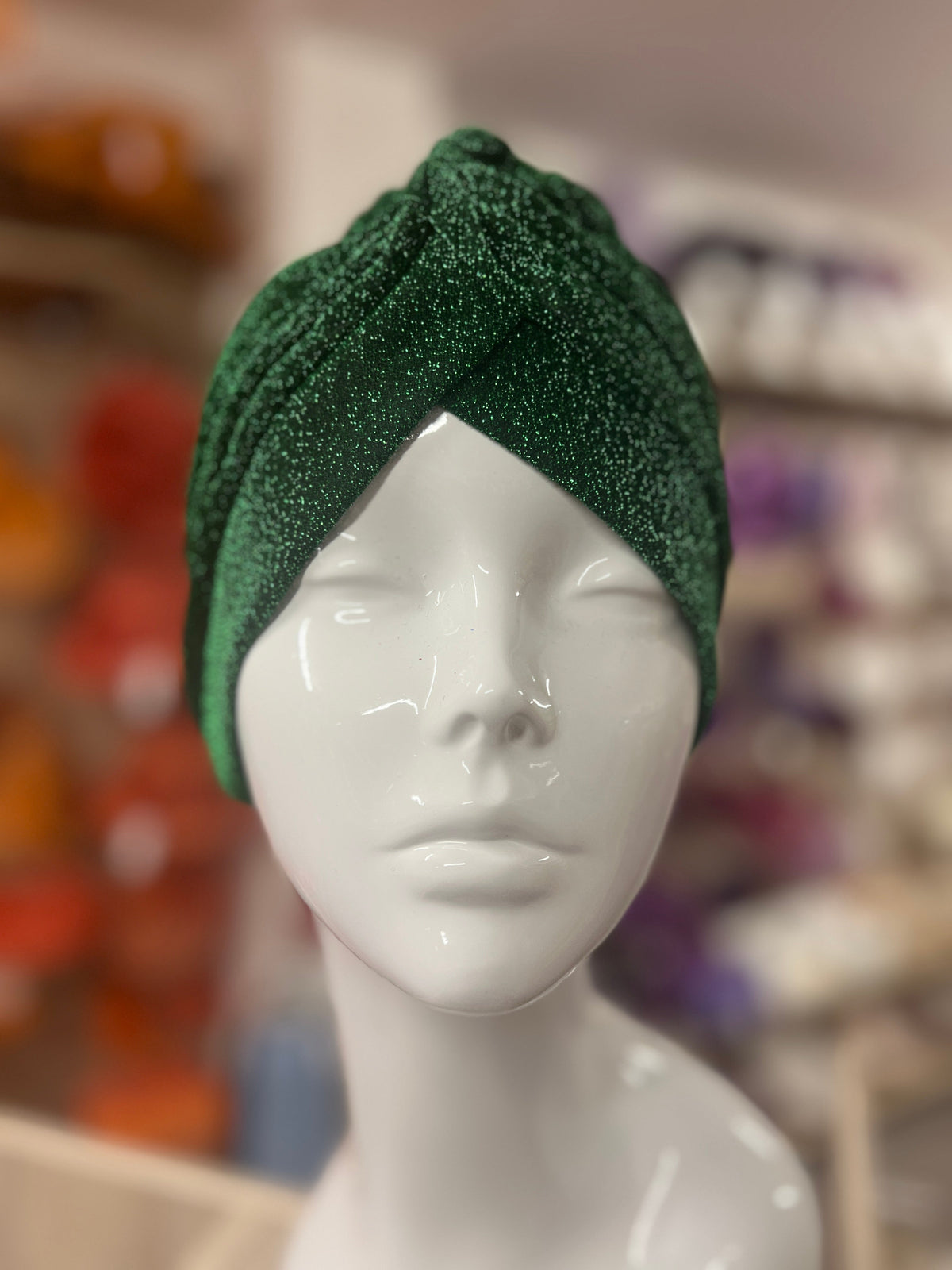 Green Turban Hat With diamante and Pearl Embellishment-Fascinators Direct
