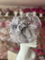 Grey Oval Base Fascinator With Feather Flower-Fascinators Direct