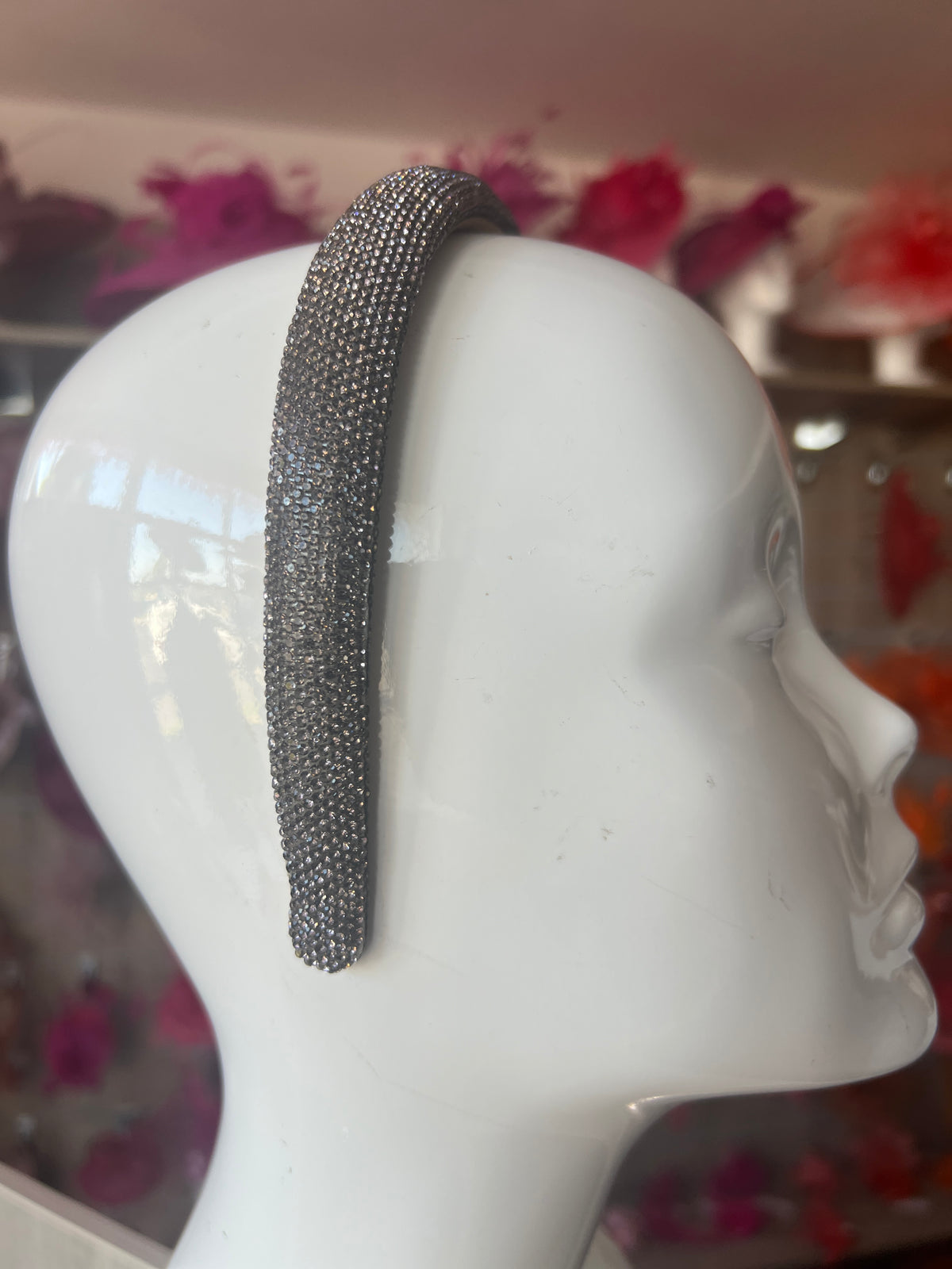 Gunmetal Diamante Headband-Fascinators Direct